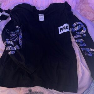 PINK Victoria's Secret Black long sleeve bling Shirt